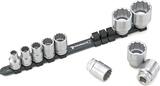 Stahlwille 1/2" Socket spanner set on clip rail 10-32mm 10pcs