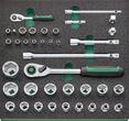 Stahlwille Range of tools with tool trolley No.95/250QR Drawers7 Anthracite, RAL 7016 250pcs
