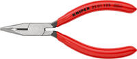 KNIPEX - SHOP KNIPEX KNIPEX 25 01 125 Flachrundzange mit Schneide (Radiozange) mit Kunststoff überzogen schwarz atramentiert 125 mm -