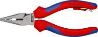 KNIPEX - SHOP KNIPEX KNIPEX 08 22 145 T BK Needle-Nose Combination Pliers with multi-component grips, with integrated tether attachment point -