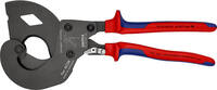 KNIPEX - SHOP KNIPEX KNIPEX 95 32 340 SR ACSR Cable Cutter (ratchet action) for cables with a steel core with multi-component grips burnished -